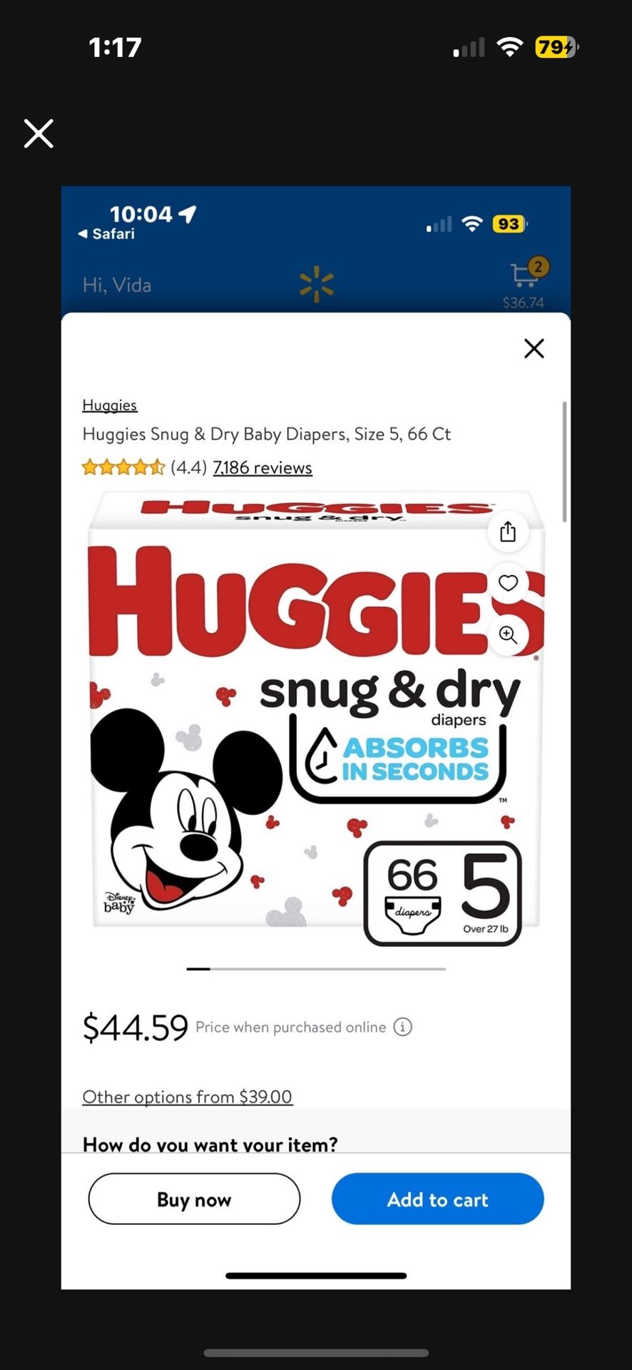 New Huggies Snug & Dry Baby Diapers, Size 5, 66 Ct