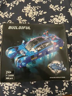 BUILDIFUL Sci-Fi Flying Police Car Building Set (988 Pcs) - New Opened