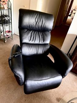 Black Leather Power Recliner Chair