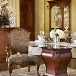 Bombay Glass /Wood base Table dining Set