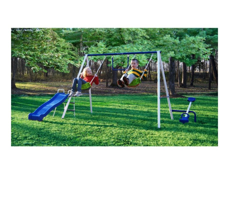 Flexible flyer fun time metal swing set