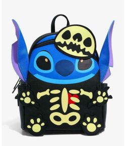 Her Universe Disney Lilo & Stitch Skeleton Stitch Glow-in-the-Dark Mini Back NWT