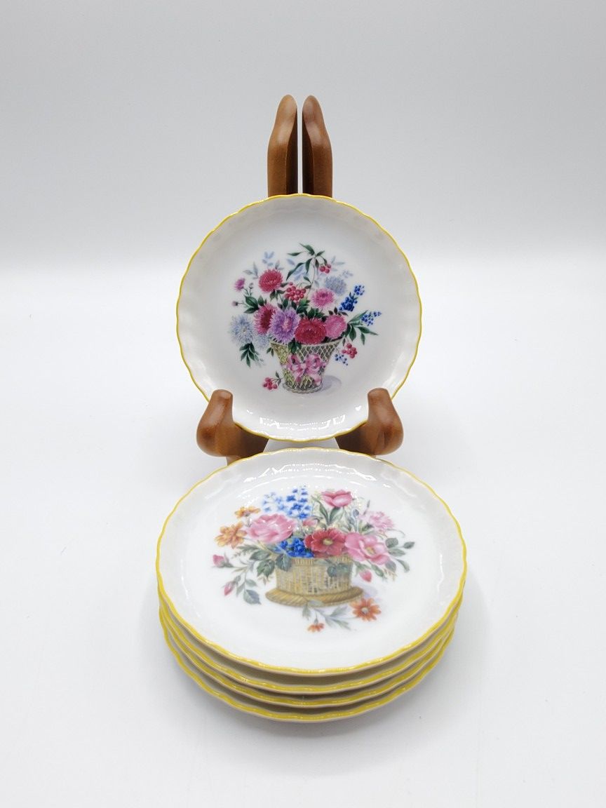 Antique Royal Tettau O Atelier Bavarian German Porcelain Plates/(Coasters?)