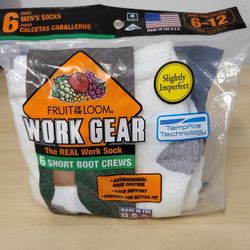 Fruit Of The Loom Short Boot Crew Socks Size 6-12