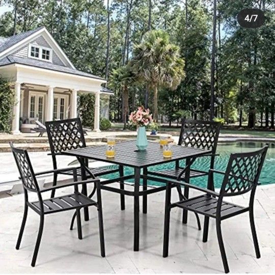 💥P101#3 $120 PHI VILLA 37 Inch Outdoor Dining Table Metal Steel