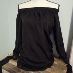 Elegant Off Shoulder Black Blouse 