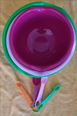 NEW Plastic Bowl and Spoon Set