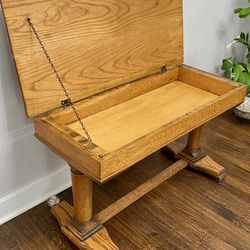 antique 1900’s Arts & Crafts or Mission Oak period library table table/bench