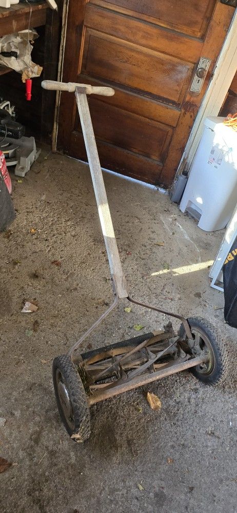 Antique Wood Vogue Push Reel Lawnmower