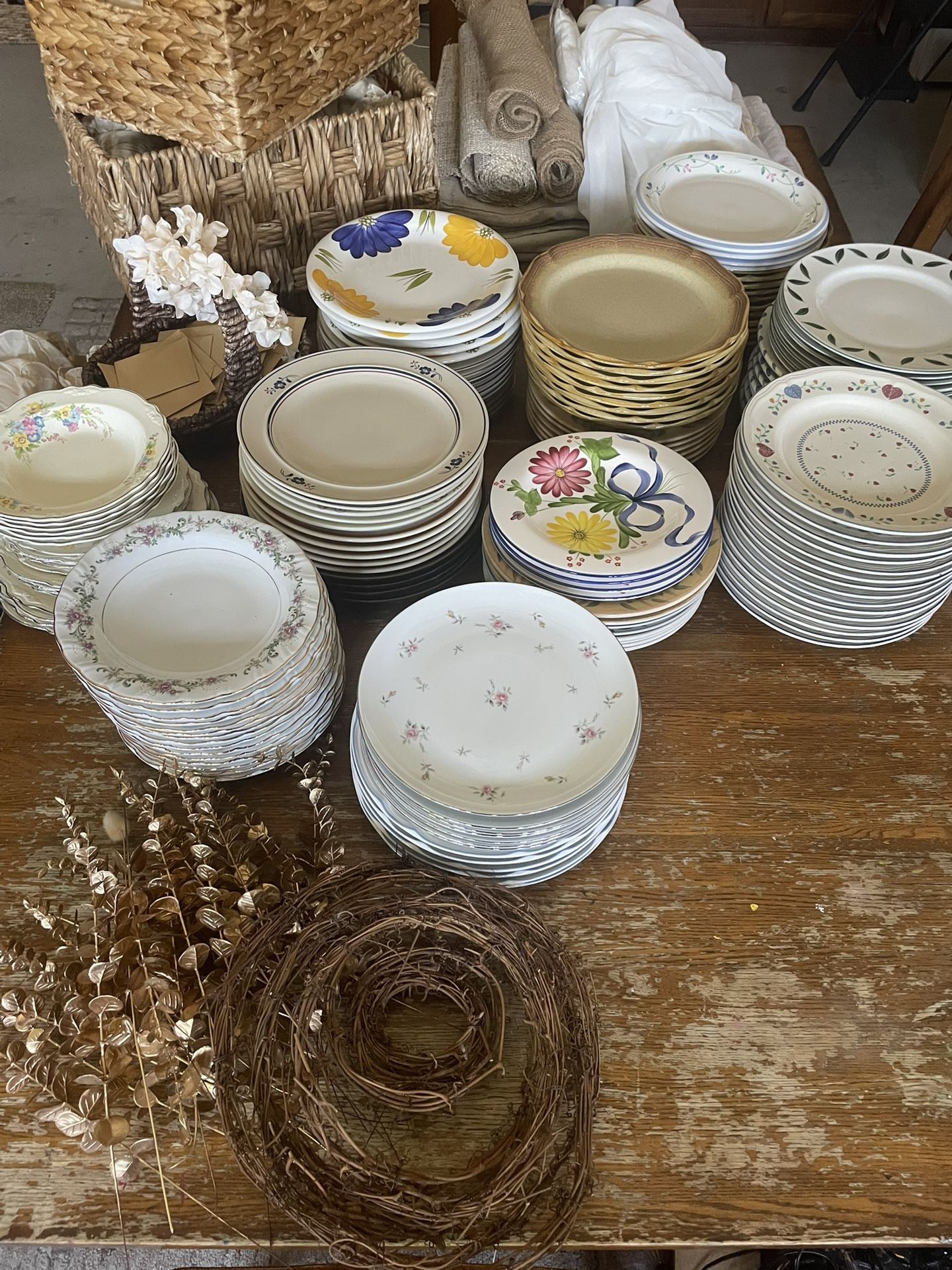 140 Plus Thrifted/vintage Plates We Used For Wedding. Variety