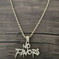 👑💎 Father’s Day Bling for the King! 👔🔥Men's  Hip Hop "No Favors" Pendant Necklace