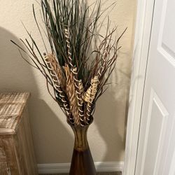 Decorative Floor Vase with Dried Arrangements 
