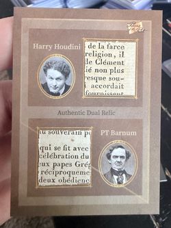 2025 Pieces of the Past Harry Houdini & P.T. Barnum Authentic Dual Relic Card