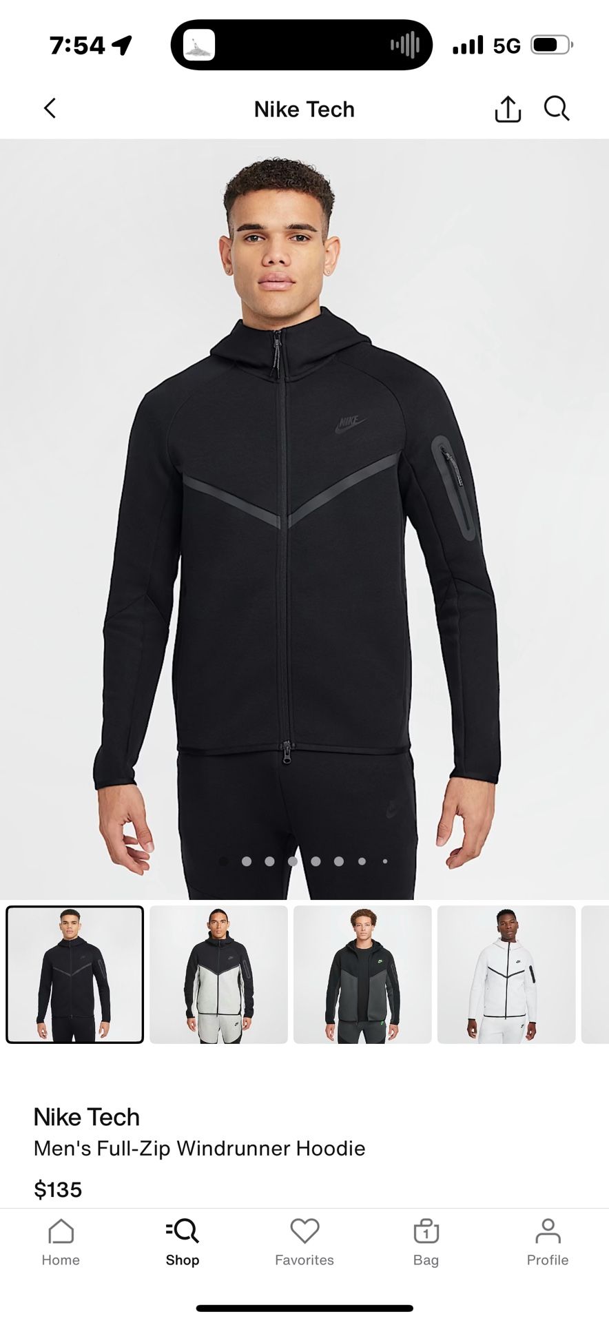 Nike Tech Men's Full-Zip Windrunner Hoodie (Black)