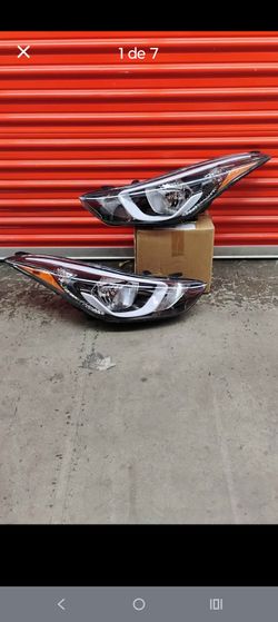 For 2014-2016 Hyundai Elantra Halogen Headlights Left & Right Headlamps Pair Set