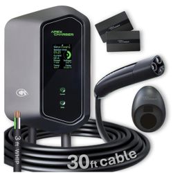 Tesla EV Charger 48 Amp Hardwired 220-240V, NACS, Electric Vehicle Wall Connector, 30 FT Cable, Waterproof Outdoor RFID, Model 3, Y, S, X Cybertruck