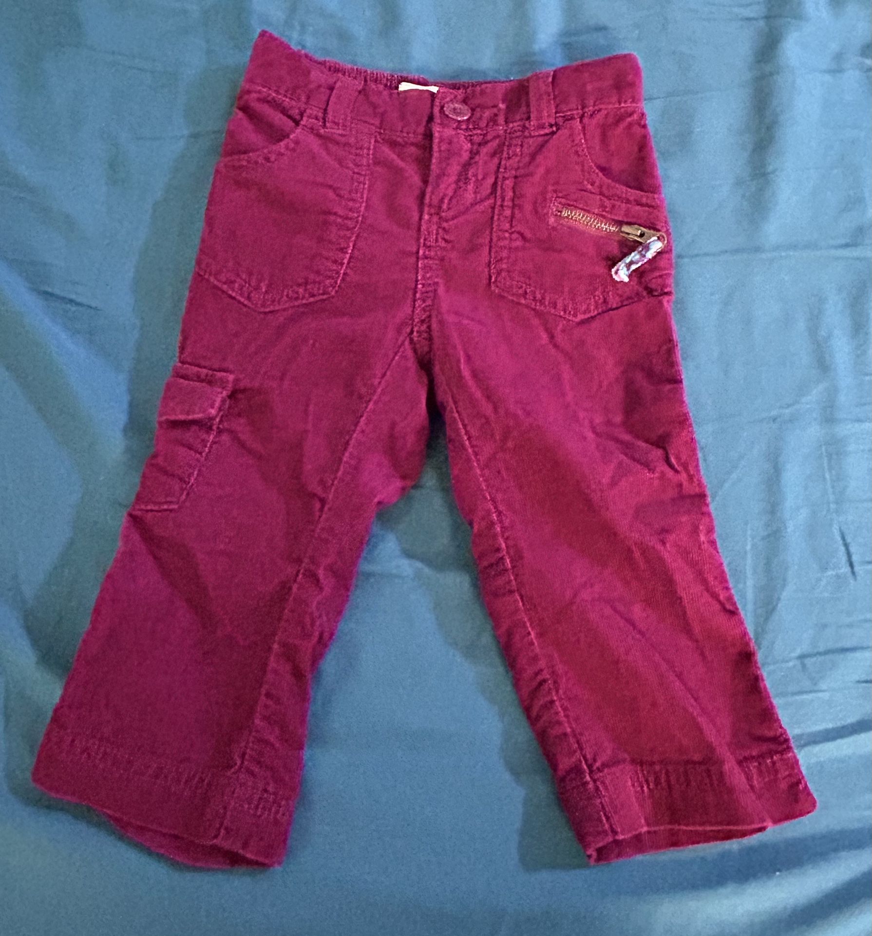 Old Navy 12/18 Months Pants Baby Girl Corduroy Stretch Adjustable Bootcut Leg