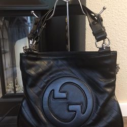 GUCCI BLONDIE SMALL TOTE BAG Black Leather