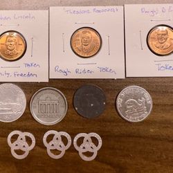 10pc Vintage Token Lot – Copper Presidential Tokens, Missouri Tax, Germany & Brewery Advertising