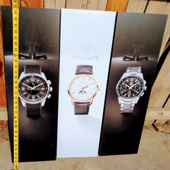 Jaeger Le Coultre Watch Displays x 3 ~ 31.75 inches x 9.5 inches.