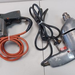 Vintage Corded Power Drill Set Of 2
