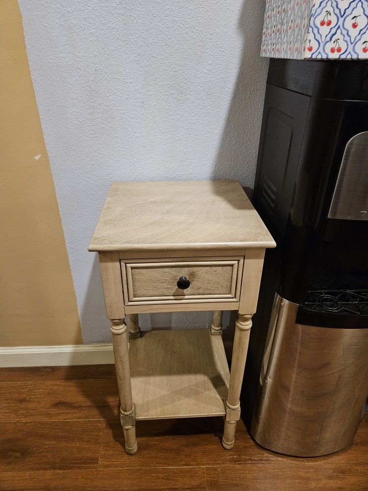 Accent table side table nightstand with drawer for storage space