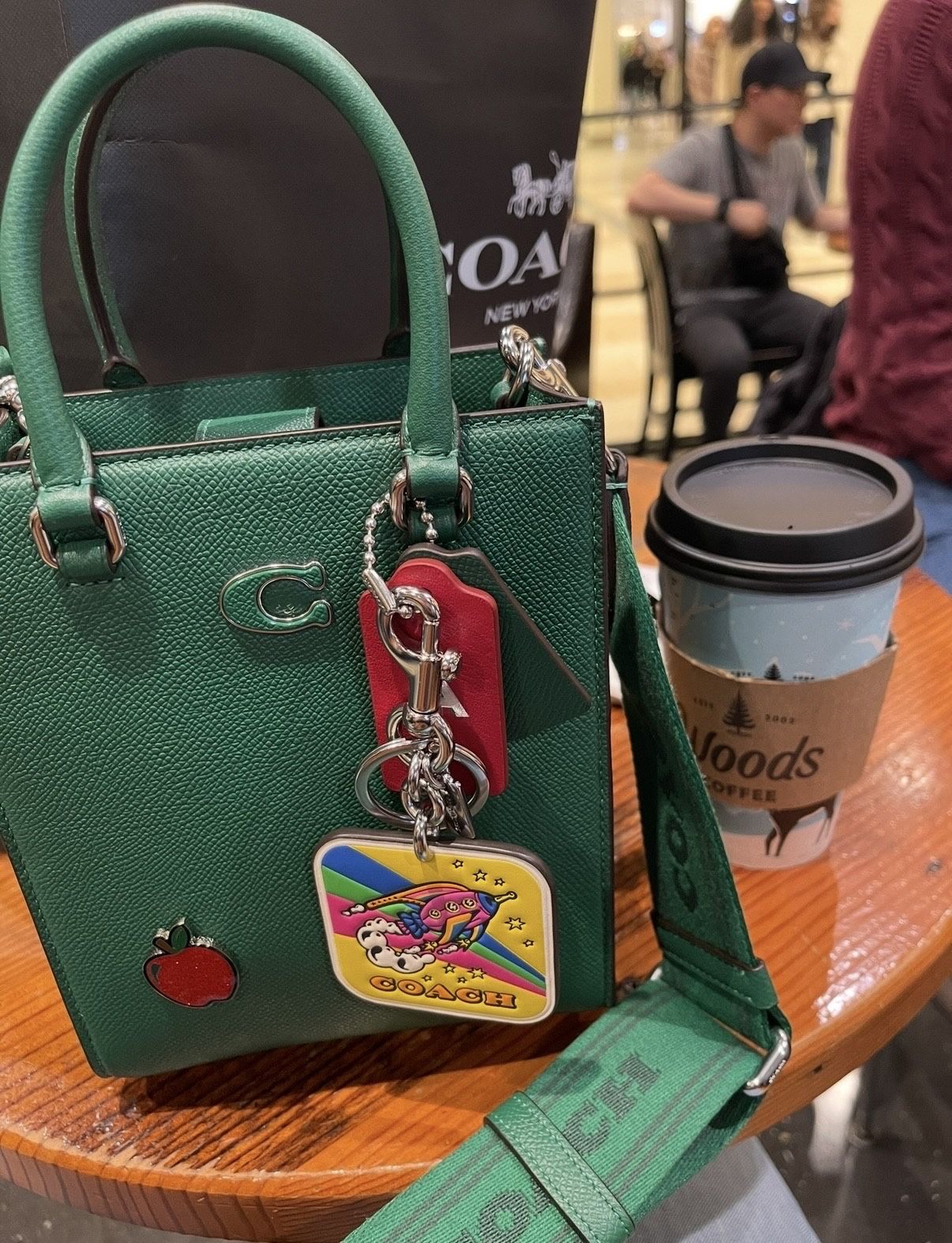 Coach All Green Little Tote All Leather