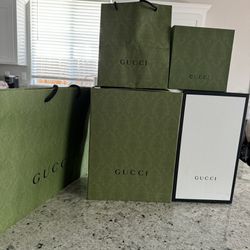 Gucci Authentic 3 Empty Boxes & 2 Paper Bags 