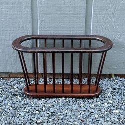 Vintage 60s Mid Century Modern MCM Arthur Umanoff Style Spindle Magazine Holder Vinyl Records Storage Rack Stand Organizer