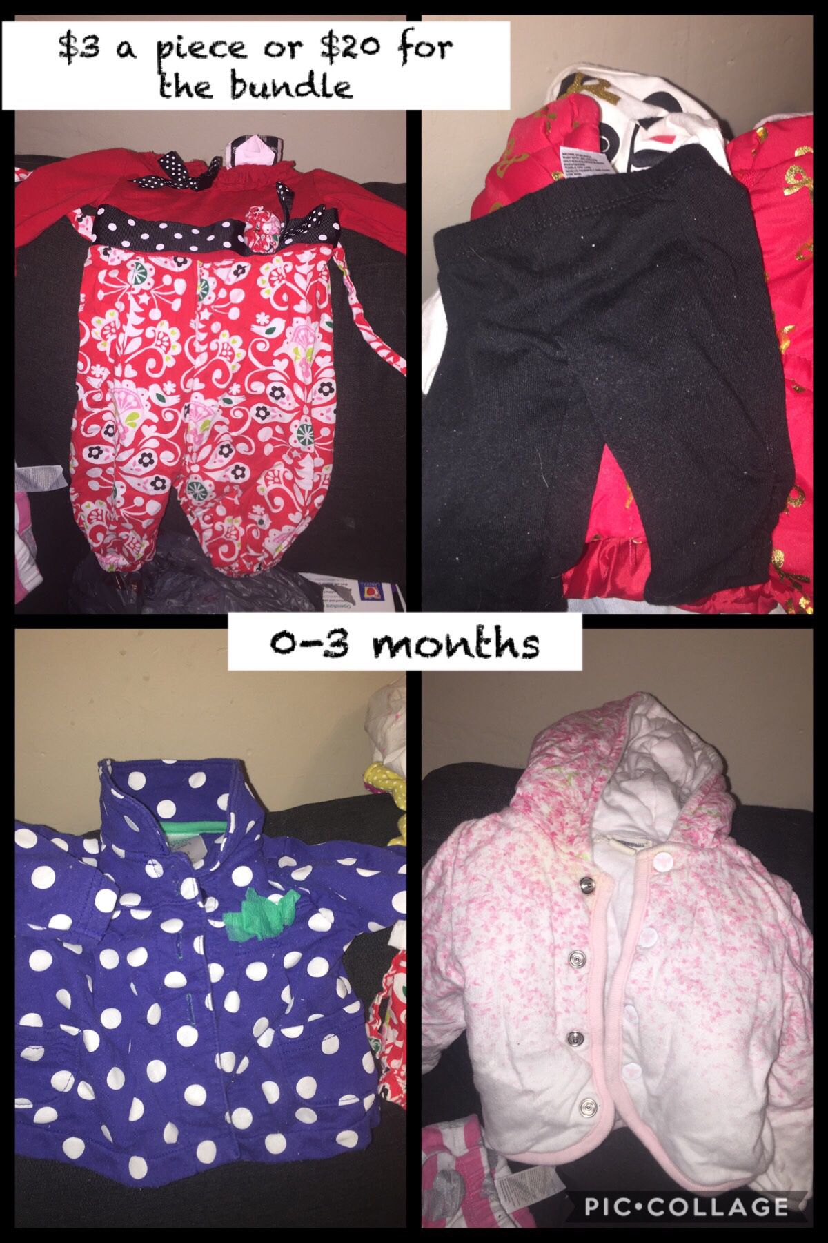 Baby girl winter clothes size 0-3 months