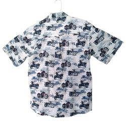 Size Large Clearwater Men's Motorcycle Travel Hawaiian Short Sleeves Button Down