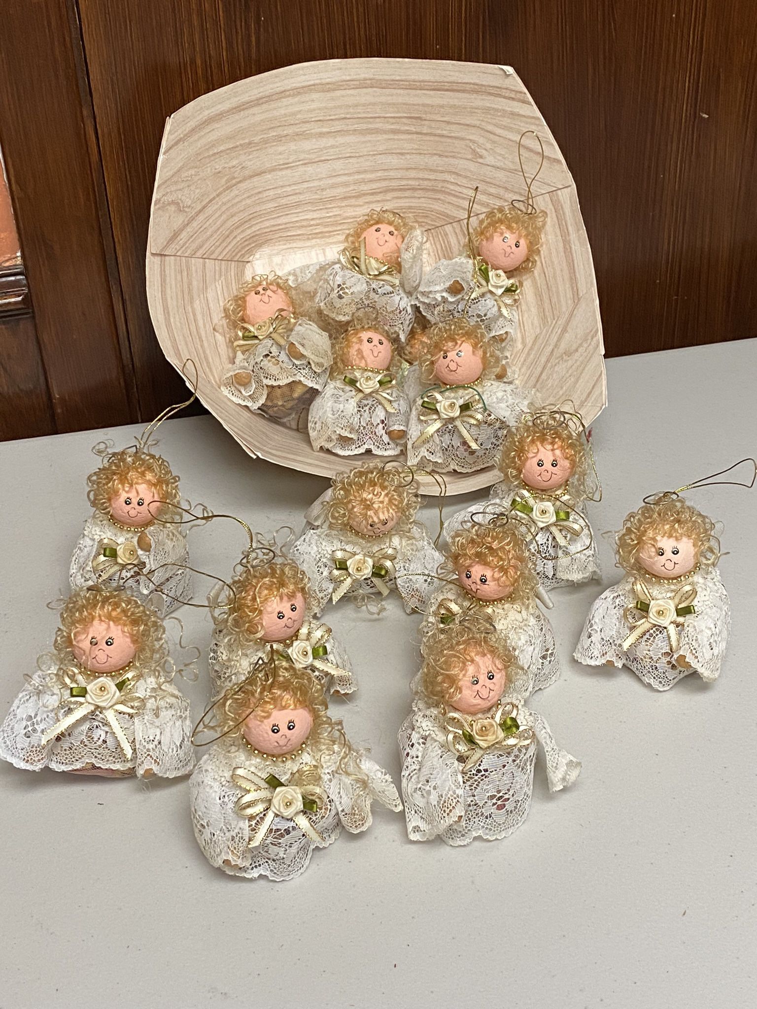 Vintage Handmade ornaments Angels shaped