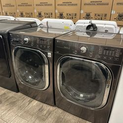 LG mega capacity washer and dryer set gas dryer with warranty