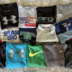 Boys Youth L Large Under Armour Nike Hoodie Shirts Lot
