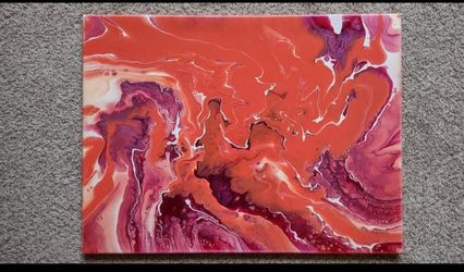 Art. Artwork. Painting. Acrylic. Red and Orange Artwork.