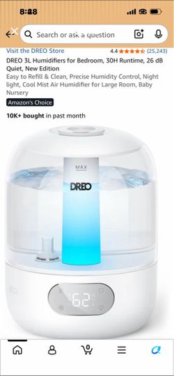 DREO 3L Cool Mist Humidifier