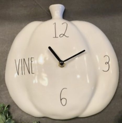 New Rae Dunn Ceramic Pumpkin Wall Clock