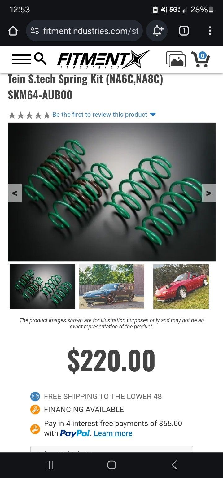 Miata 90-98 lowering springs