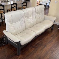 Leather Recliner Sofa With Matching Ottoman