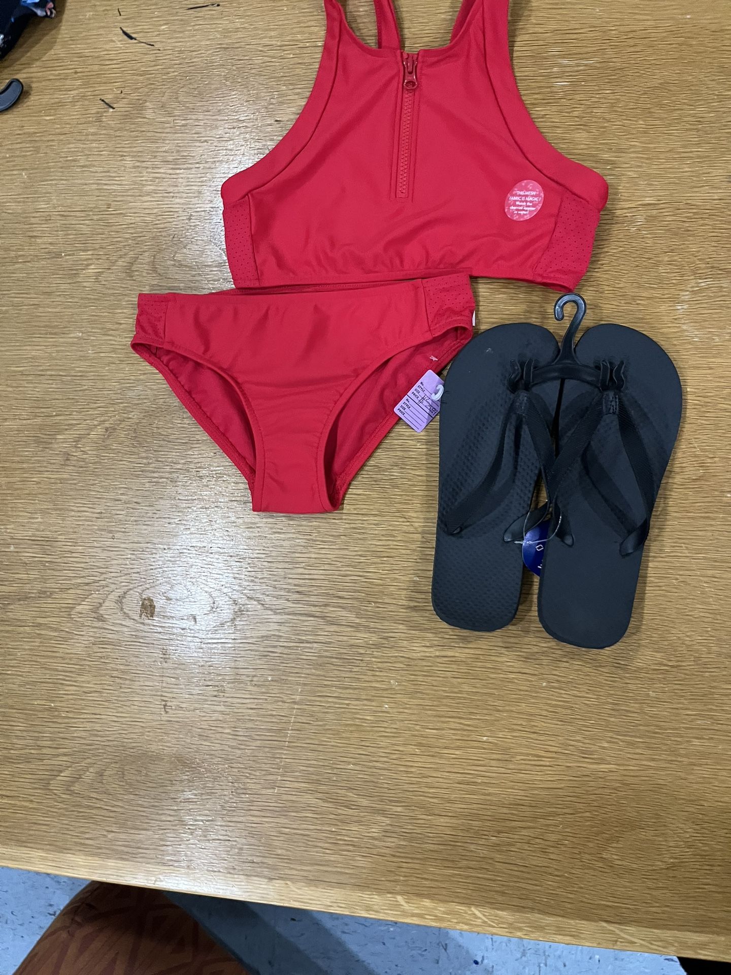 Red Bikini Top And Bottoms Size 12