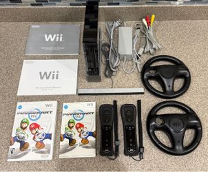 Black Nintendo Wii with Mario Kart