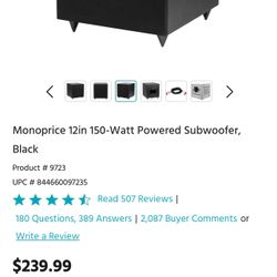 Monoprice 12in 150-Watt Powered Subwoofer