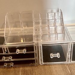 Clear Acrylic Makeup Organizer (3-piece)