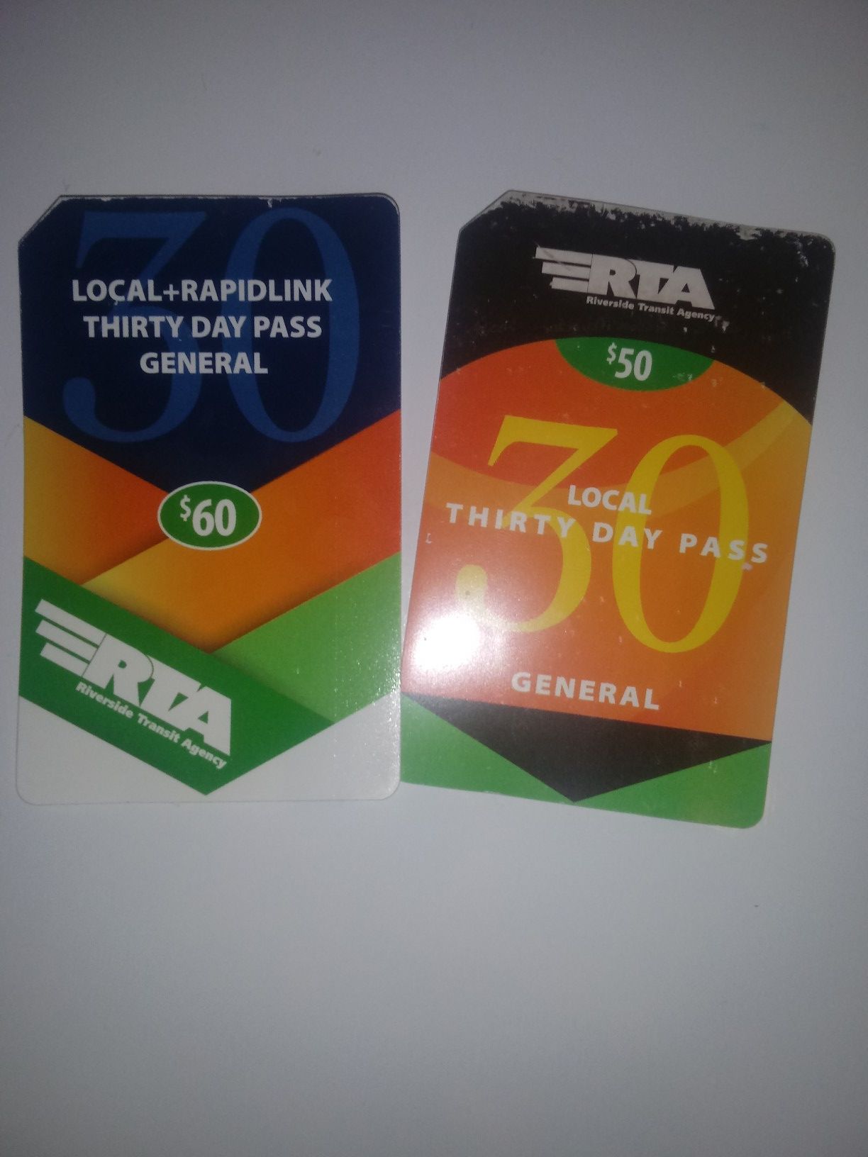 Two 30 day bus passes