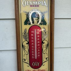 Vintage Olympia Beer Thermometer 