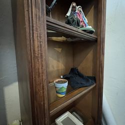 2 Classic Solid Wood Bookshelves 