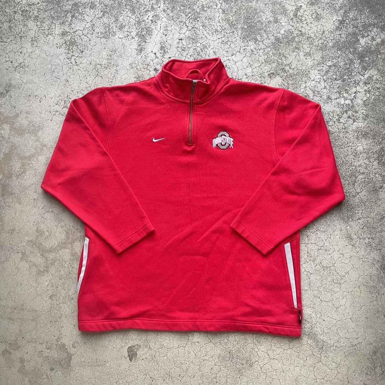 Vintage Nike Ohio State University Embroidered 1/4 Zip Pullover Sweater