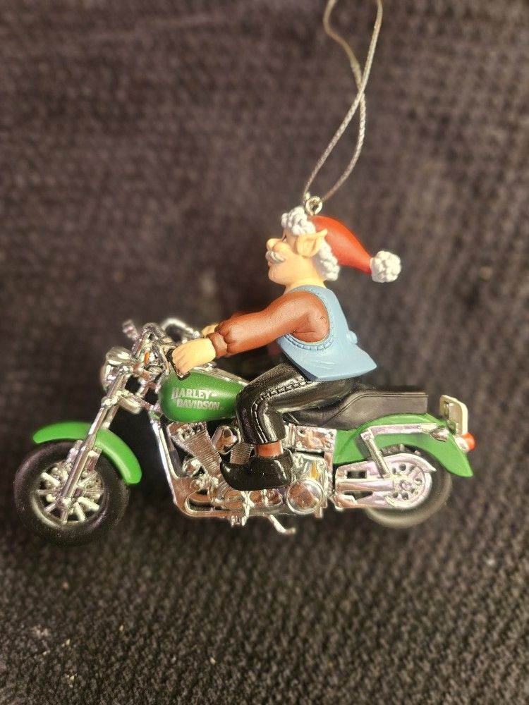 HARLEY-DAVIDSON ORNAMENT COLLECTION Elf ON MOTORCYCLE VINTAGE 1998