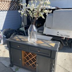 Wine Cabinet & Large Vase 
