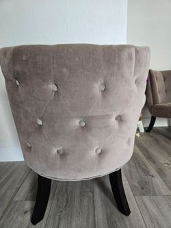 Pair of grey velvet sofa chairs for sale